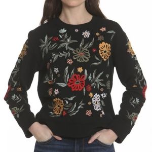 DRIFTWOOD Teddy floral embroidered sweatshirt S